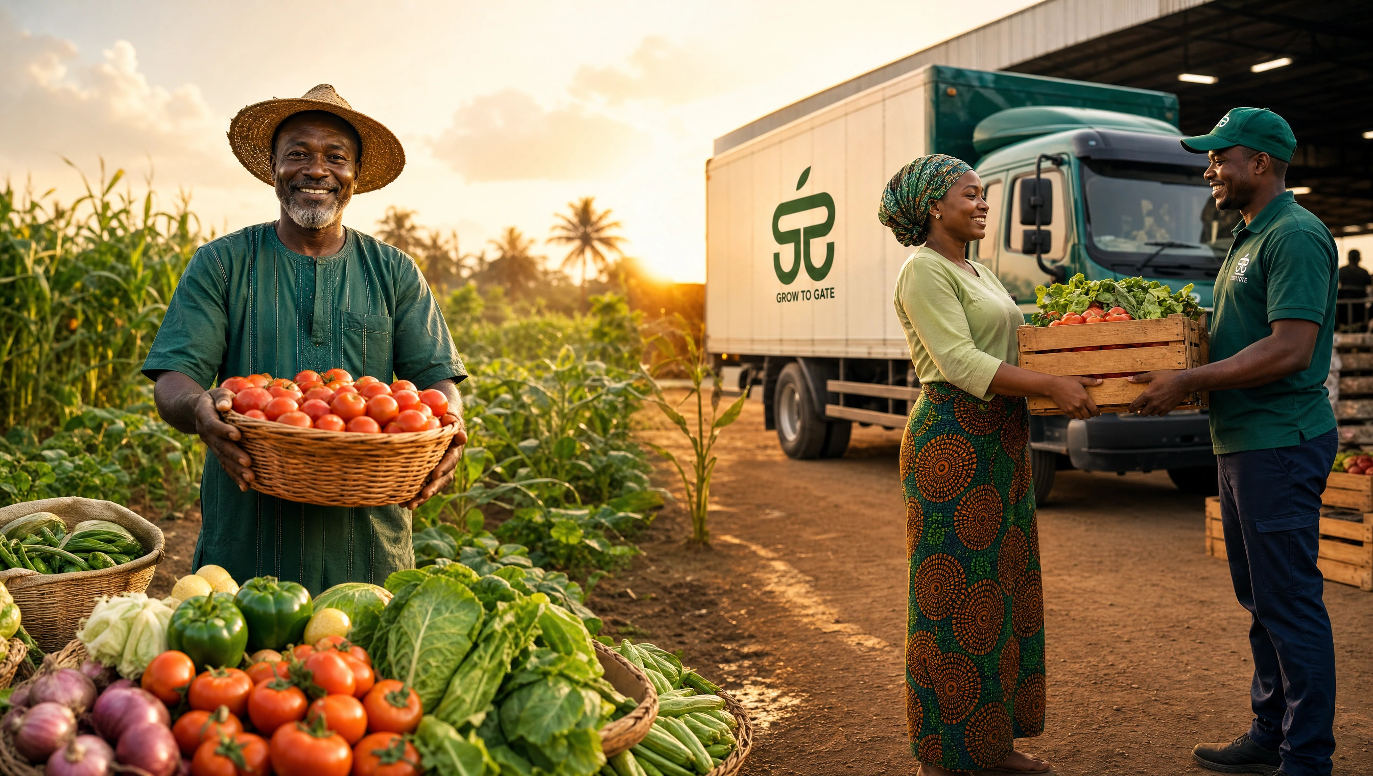 Farmers and GrowtoGate delivery truck
